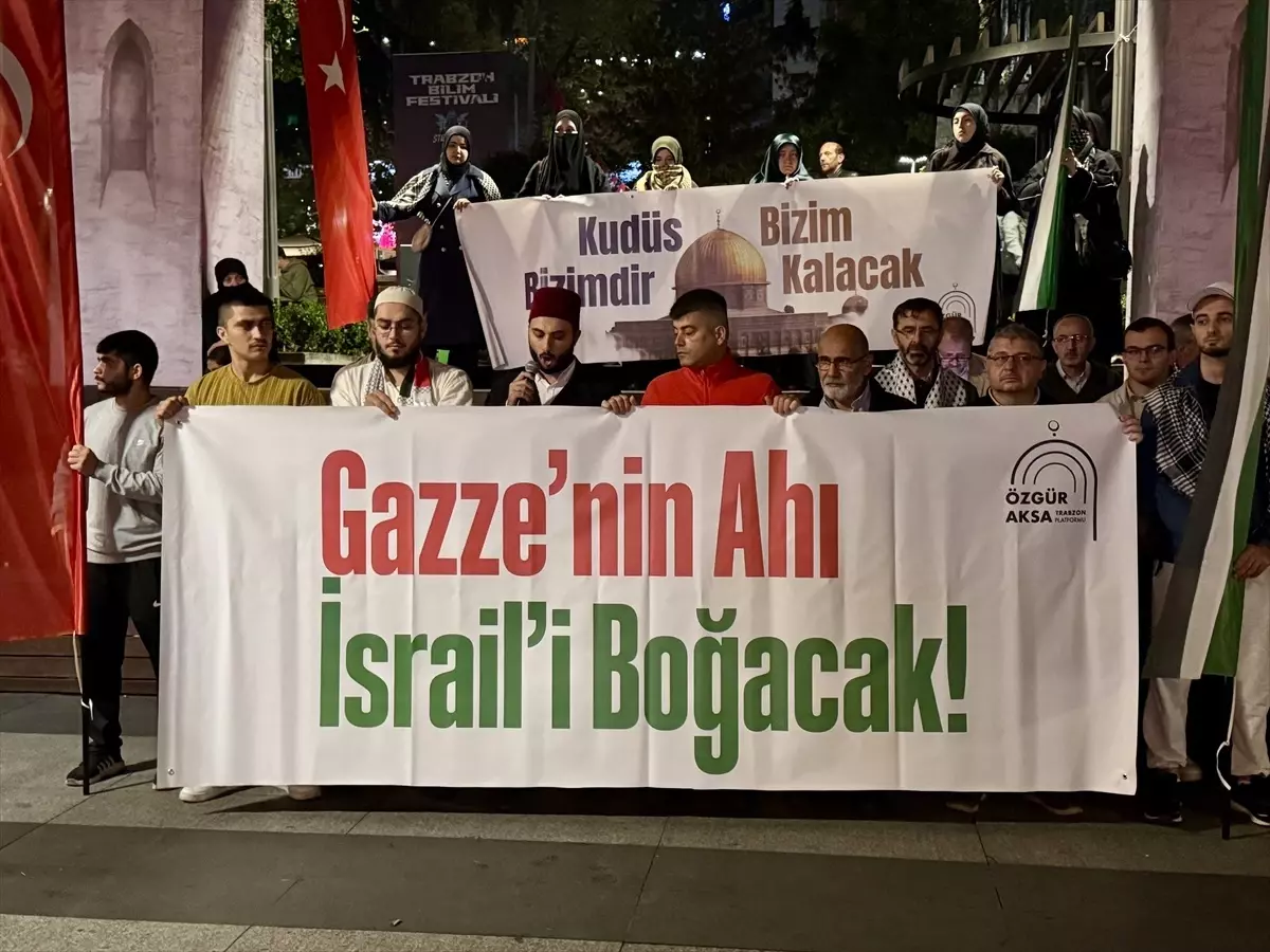 trabzonda israilin gazzeye saldirilari protesto edildi CxX7OI79